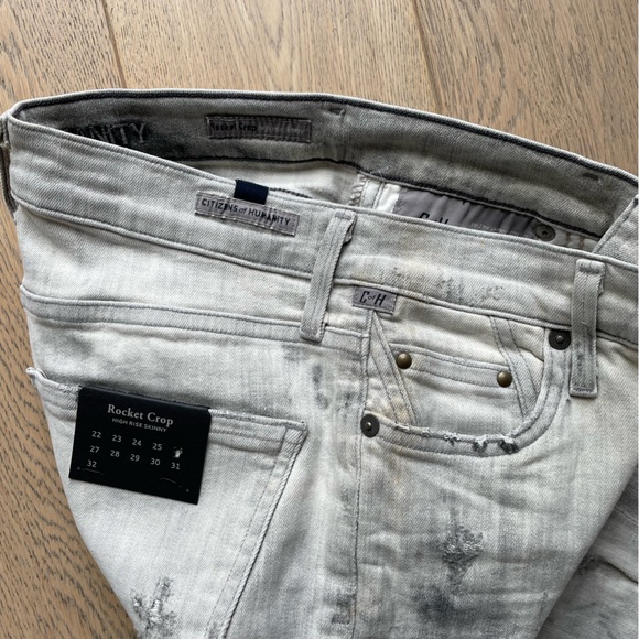 Citizens Of Humanity Rocket Crop High Rise Skinny 26 BNWT Fire Grey - Picture 6 of 11